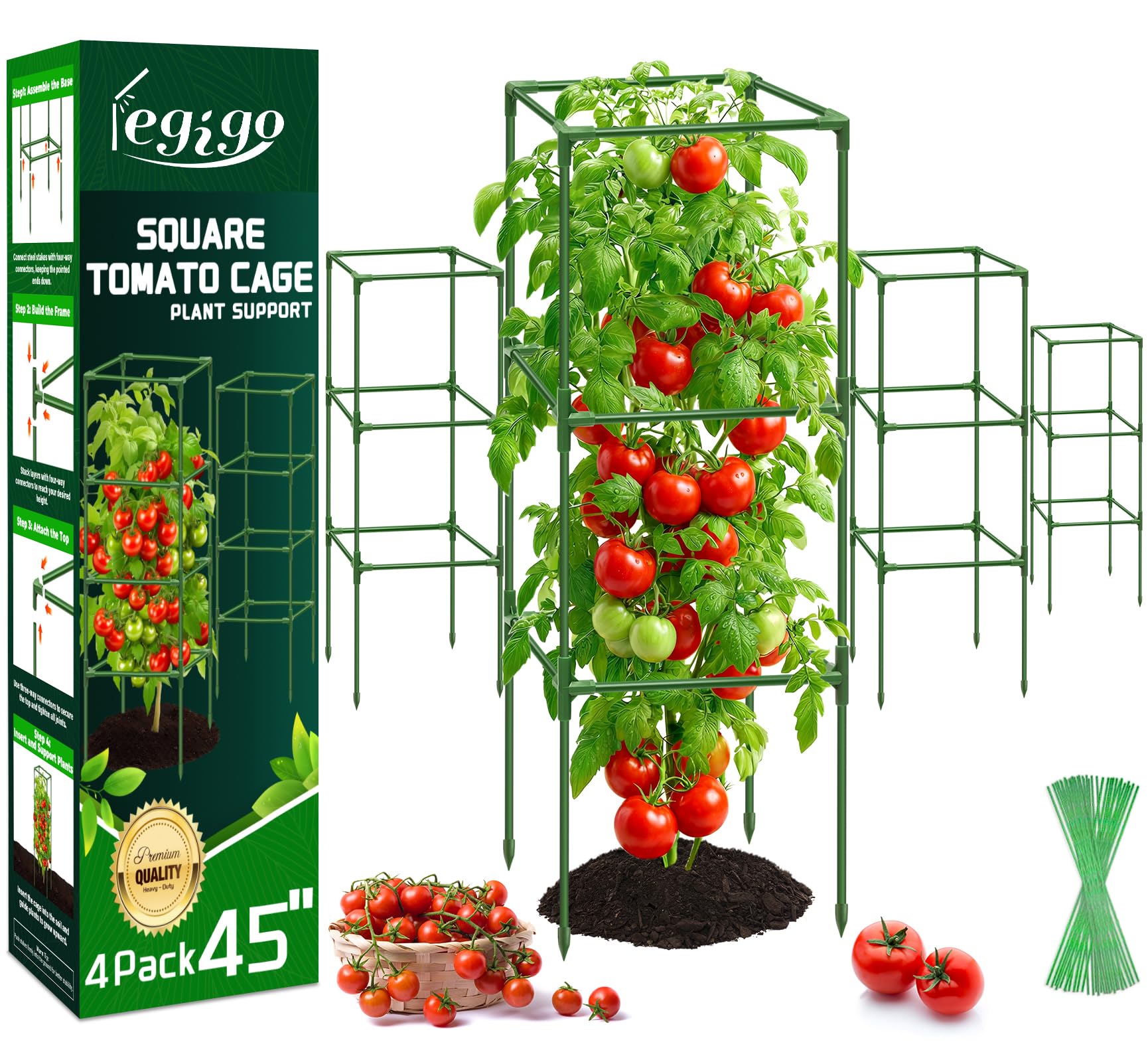 Legigo 4-Pack Square Tomato Cages