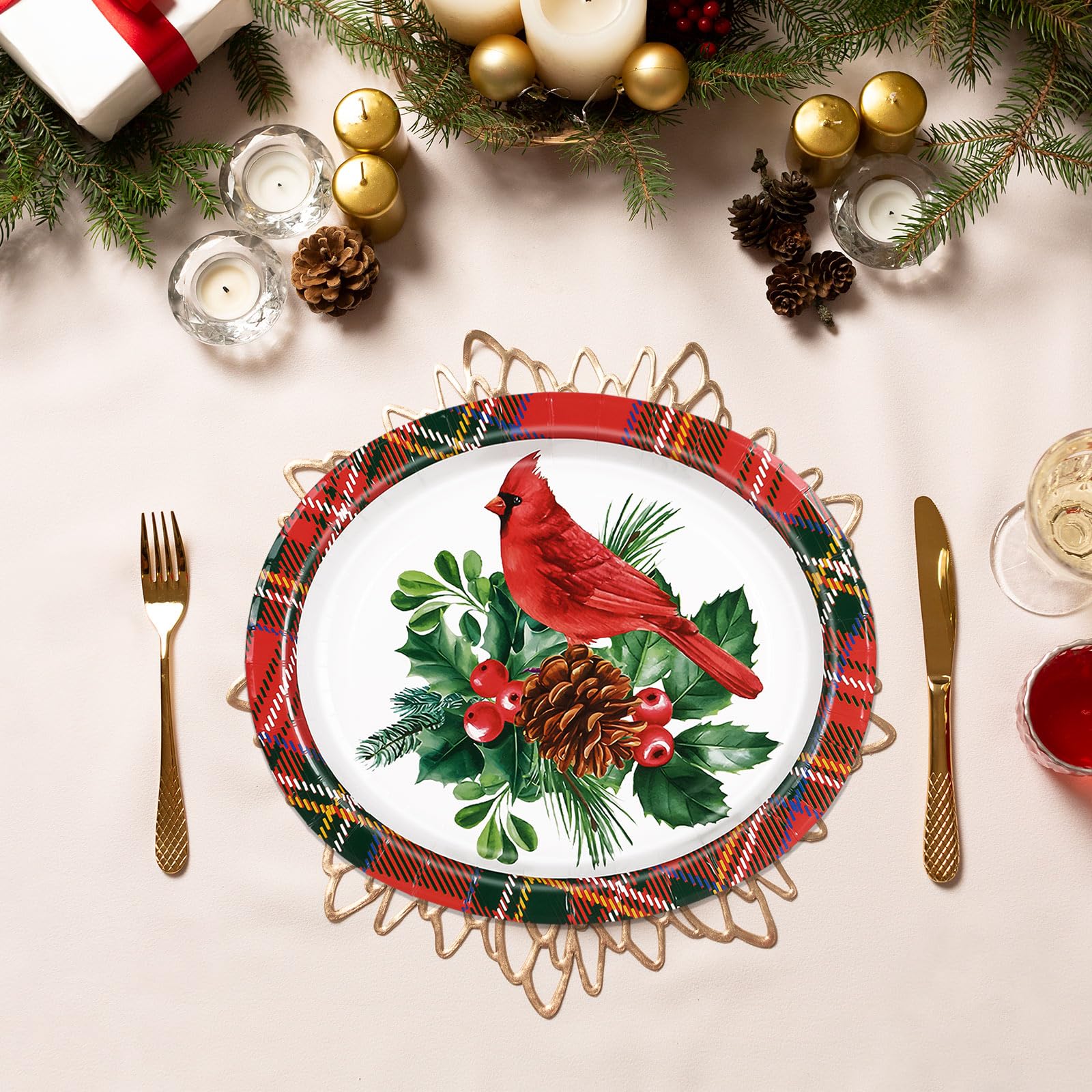 Havawish 52 Pcs Christmas Rectangle Paper Plates Platters 14 Extra Large Disposable Platters Santa Belt Christmas Plates Red And Green Dinnerware Set For Christmas Party Dessert Bbq Party Supplies - View #8