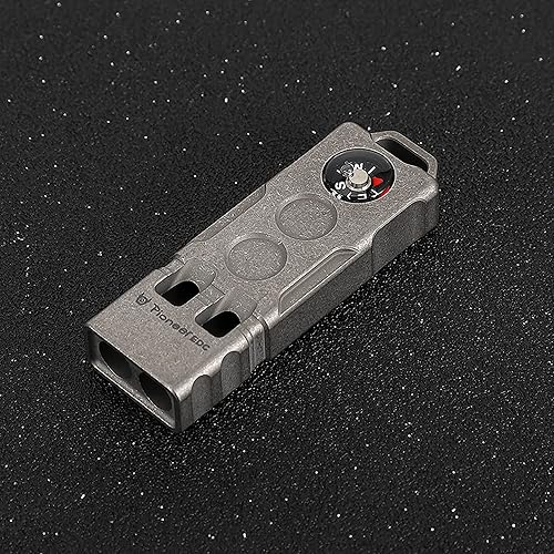 Miniatura 6 de WANERSEN Silbato de supervivencia de emergencia 2 en 1 de titanio con brújula, silbato de seguridad fuerte de hasta 120 decibelios para