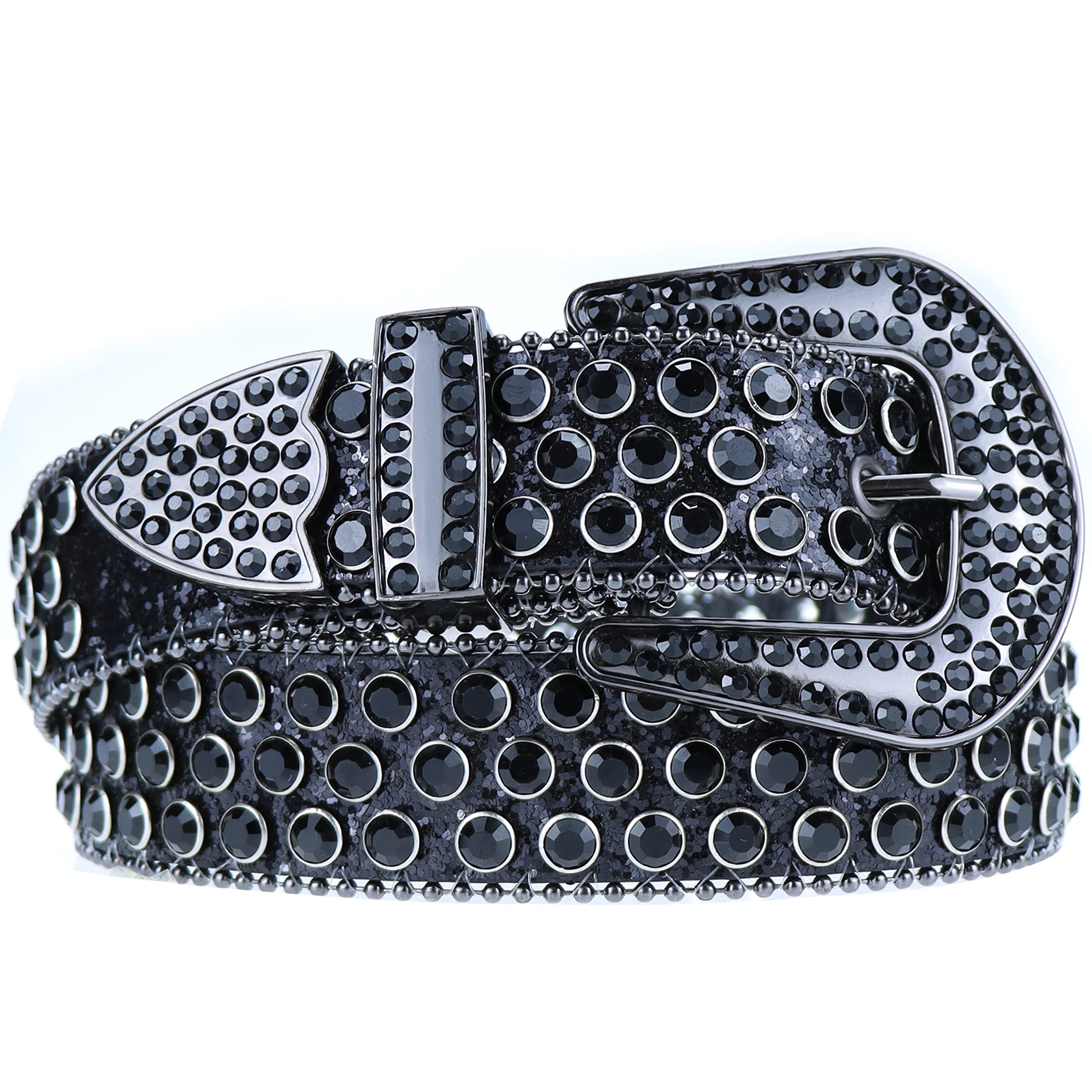 Ceinture Femme Strass Brillants Style Cowgirl Western - Cuir PU, Boucle Amovible | Pour Jeans, Robes, Tenue Soirée - 2