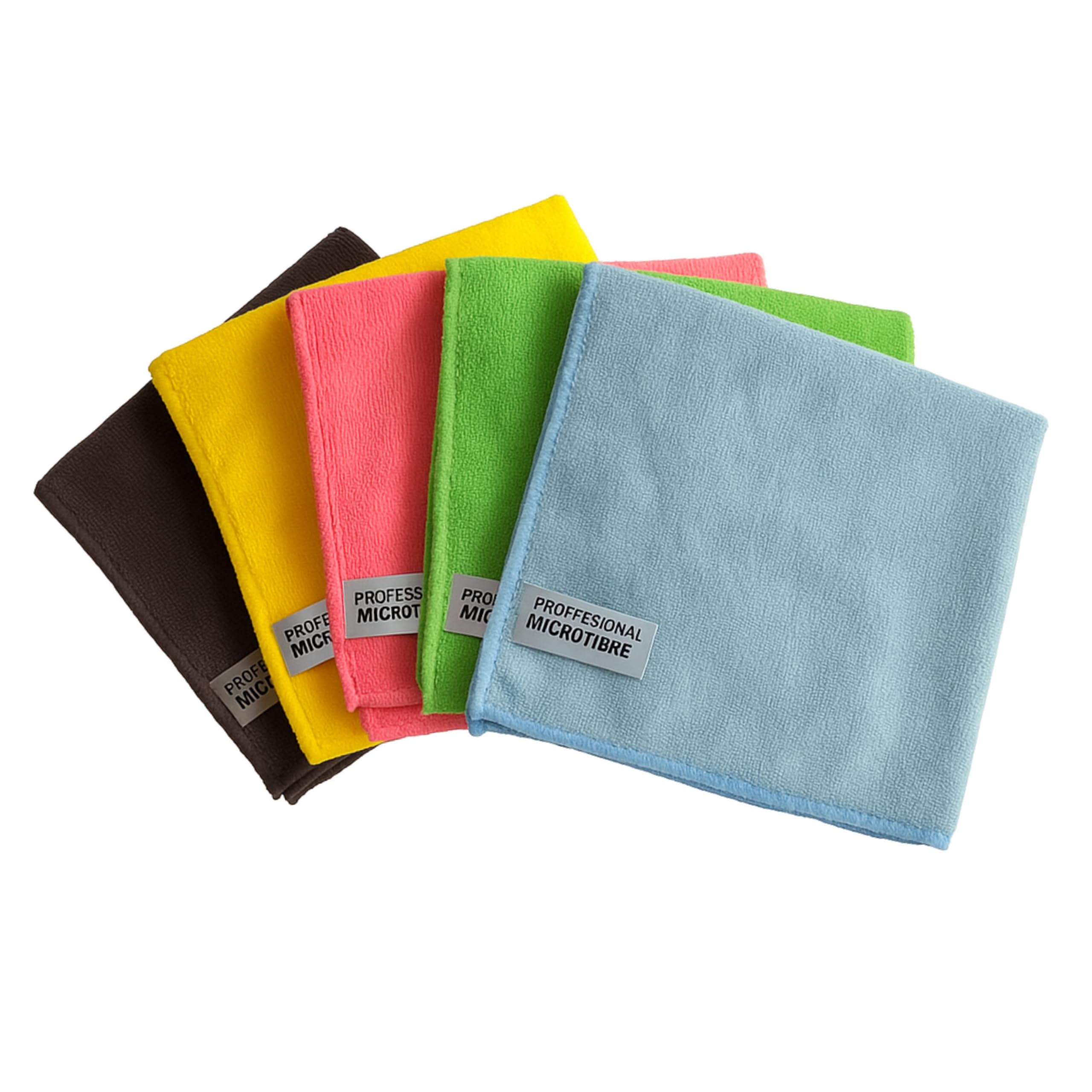 Tek Automotive Heavy Duty 350GSM Car Microfibre Cloths Colour Coded – 5 Pack 40x40cm Professional Detailing & Polishing