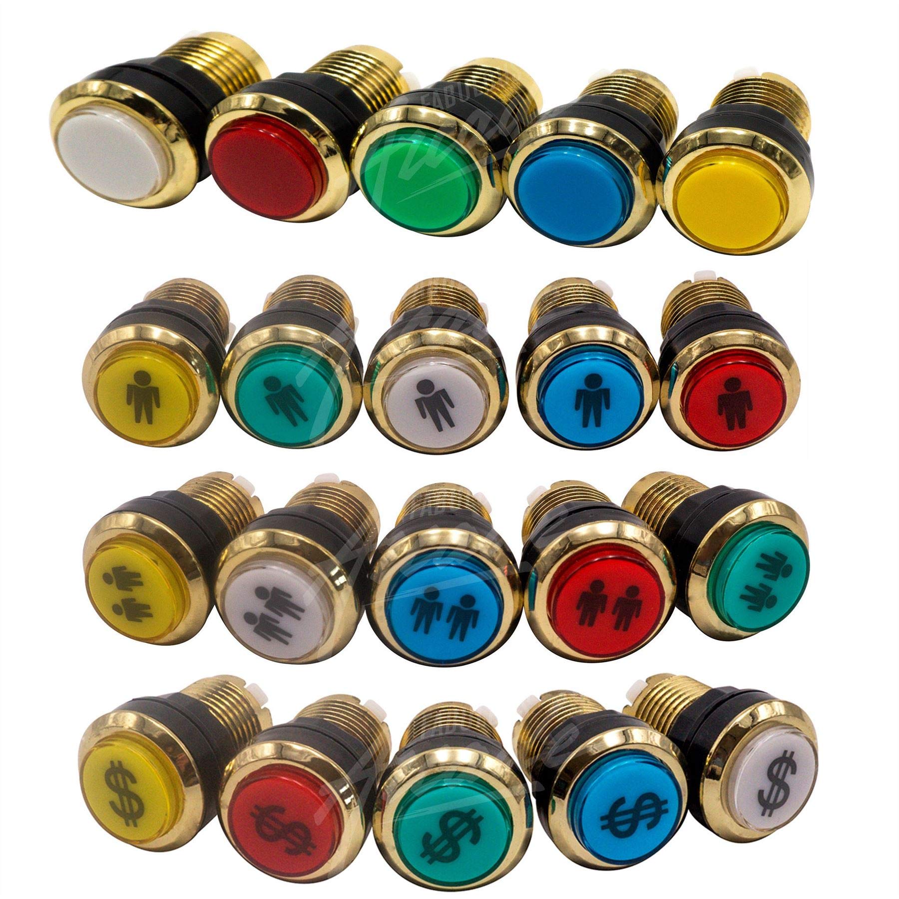Kit Joystick e Pulsanti Arcade 2 Giocatori Luminosi Pulsanti Dorati Joystick PCB Aste Nere Palle Cavo Gpio Videogiochi Retro Gaming