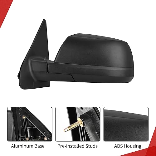 Miniatura 7 de YITAMOTOR Espejo de remolque del lado izquierdo del conductor compatible con el espejo de puerta Tundra 2007-2013, luz de charco plegable manual con