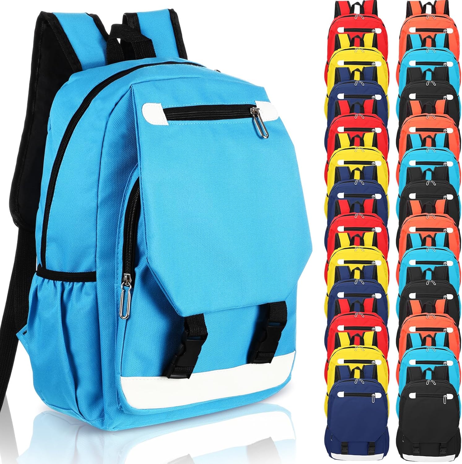 Dansydaisy 24 Pack 16" Kids Backpacks Bulk School Multipocket Back Packs with Padded Straps for Back School Travel Government Charity