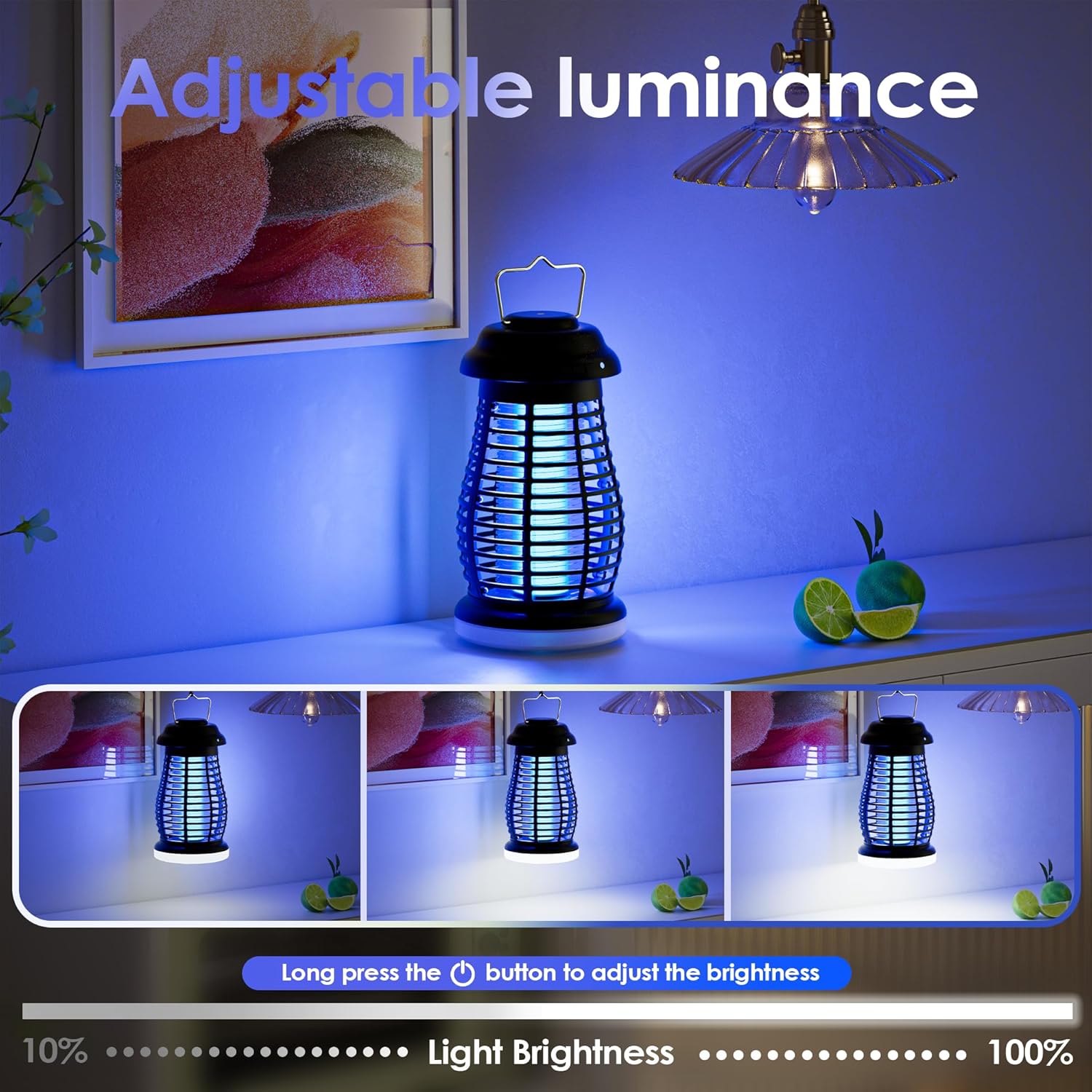 Bug Zapper Outdoor & Indoor, Mosquito Repellent Outdoor Patio, Portable & Rechargeable Fly Trap, IP67 Waterproof, Mosquito Repellent for Patio,Lawn & Garden, Camping, Kitchen, Home - Image 4