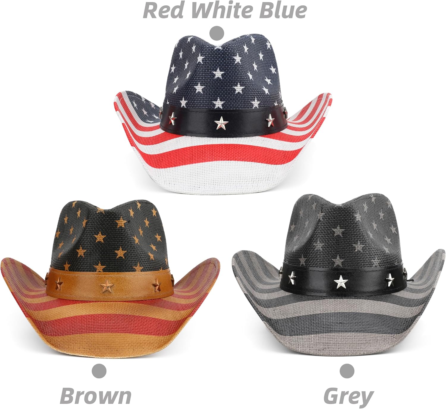 Unisex American Flag Cowboy Hat USA Falg Patriotic 4th of July Parade Western Cowgirl Hat - Image 7