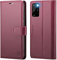 Vista 7 de Funda tipo cartera para Samsung Galaxy S20+/S20 Plus de 6.7 pulgadas, con bloqueo RFID, soporte para tarjetas de crédito, de piel sintética, con Oro