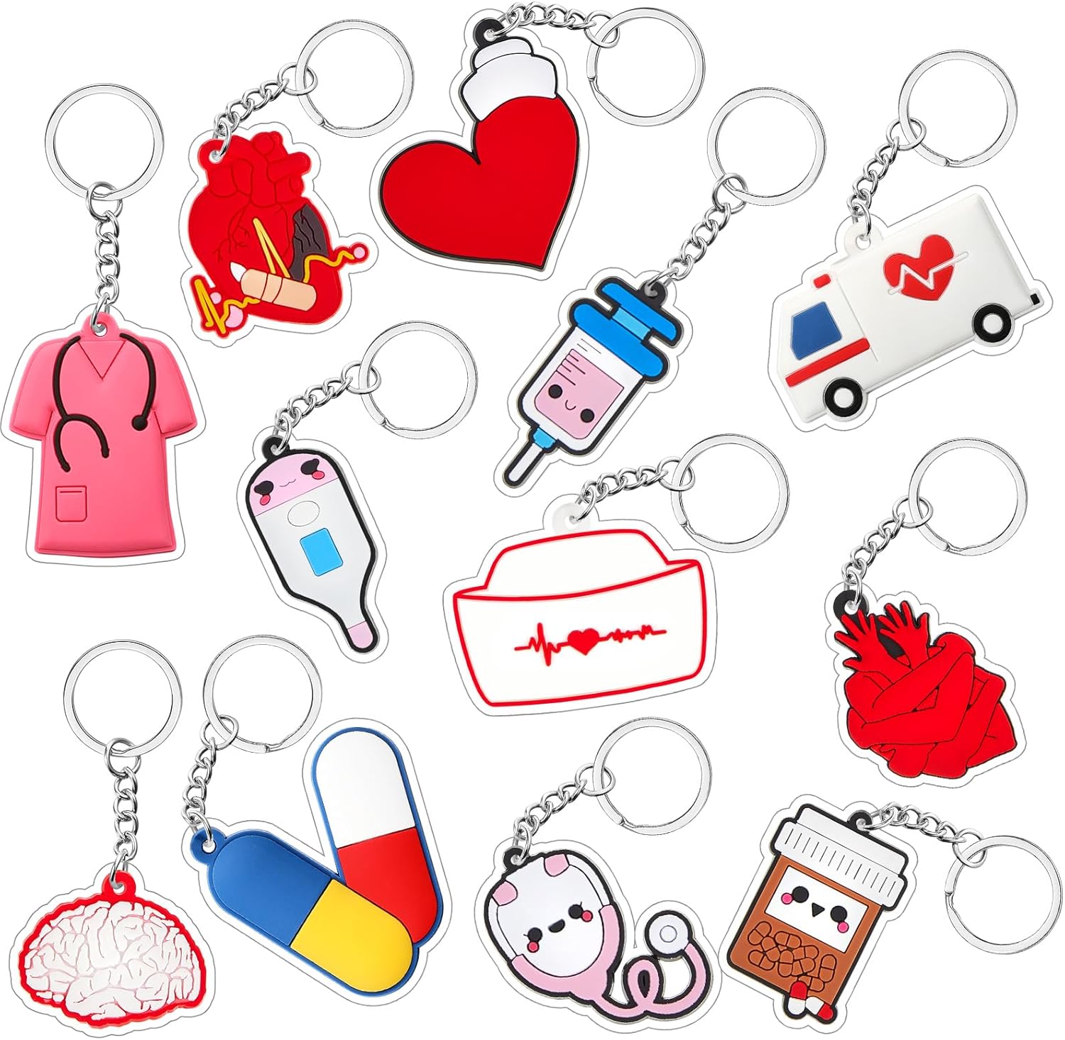 Ecally 60 Pcs Nurses Keychains for Nurse Nurse Keychains