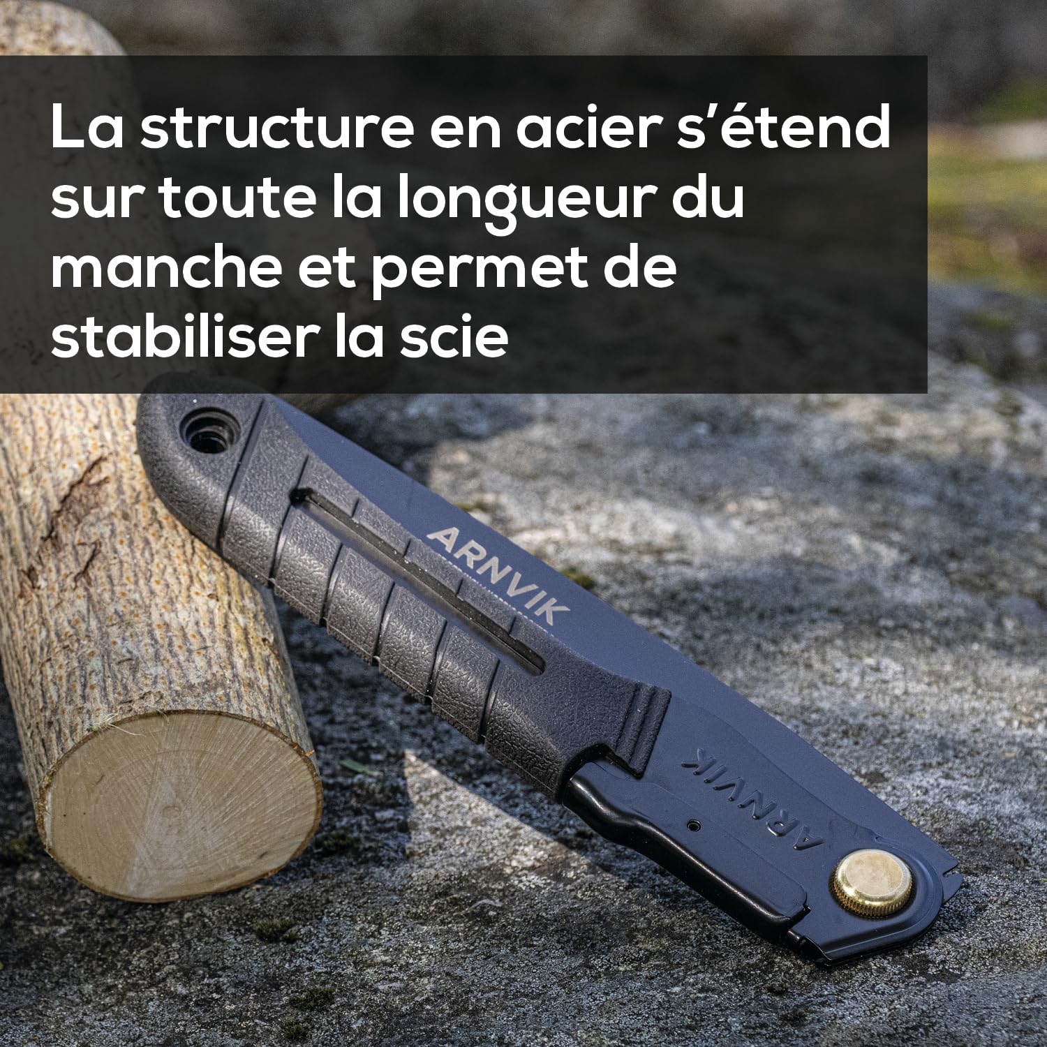 Nordic Pocket Saw Scie à Bois Pour le Jardinage - Scie Pliante Arnvik – Lame en Acier Trempé SK5 de 21 cm Pour Élaguer les Arbres ou Couper le Bois de Chauffage en Camping - Scie Elagage