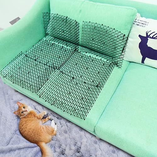 Miniatura 8 de Pomeat 15 alfombrillas de 16 x 12 pulgadas para gatos de interior, tapete disuasorio para perros y gatos, tapete para exteriores con picos para