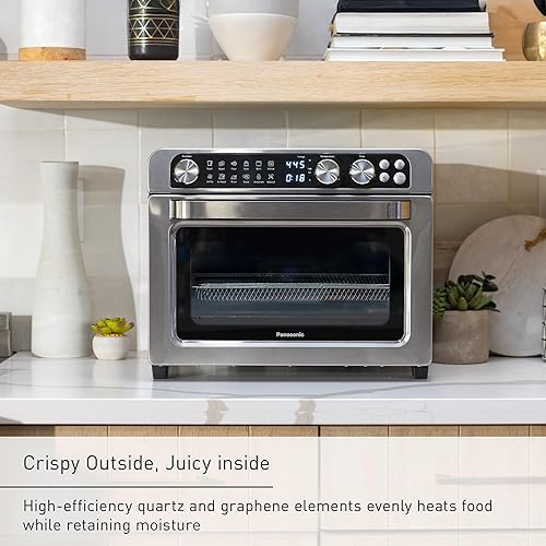 Miniatura 6 de Panasonic FlashXpress - Combo de horno tostador y freidora de aire de tamaño familiar, 11 funciones de cocción, 1800 W sin PFAS, calefacción