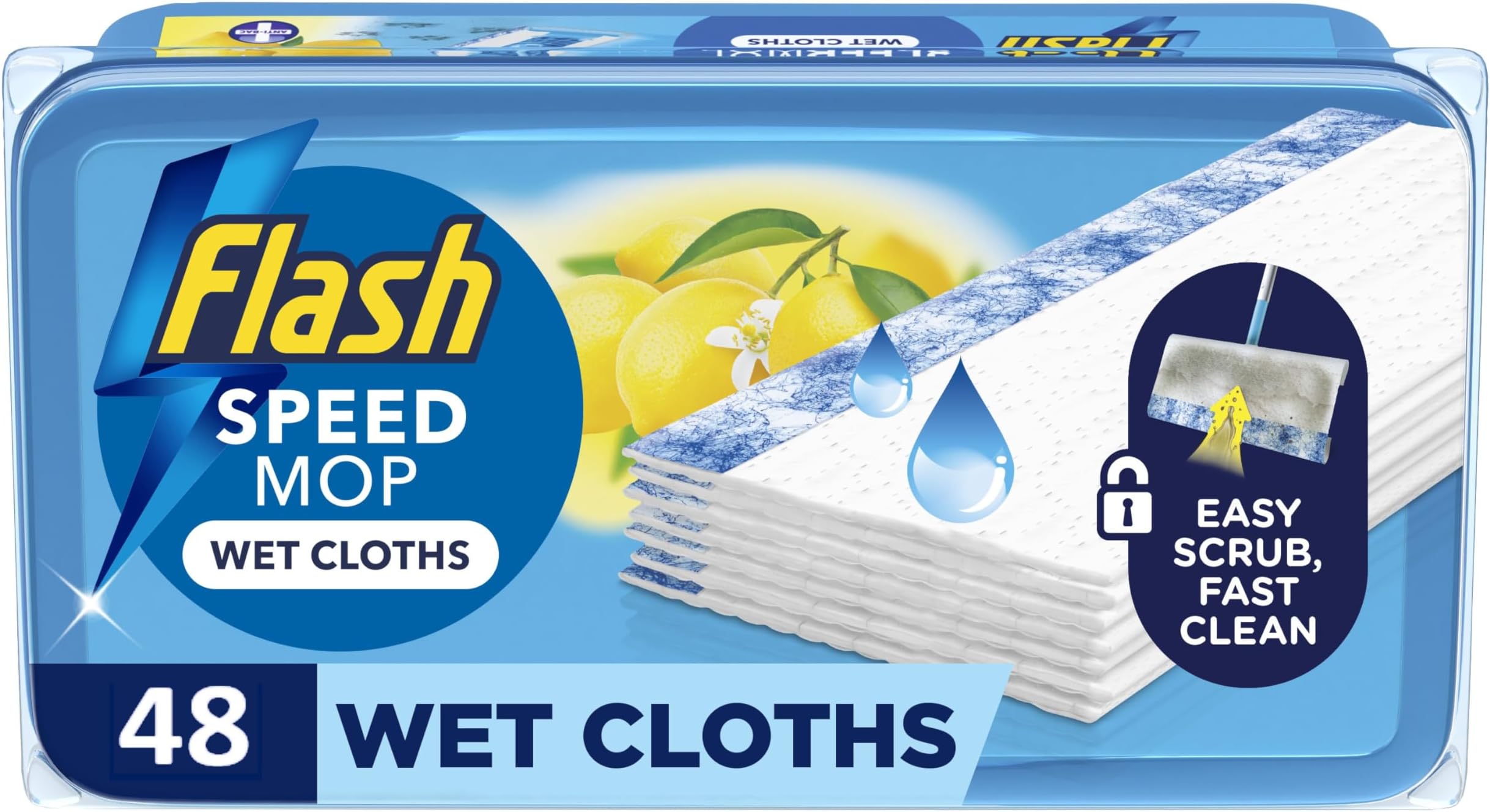 Flash Speedmop Wet Cloth Refills Lemon 48ct