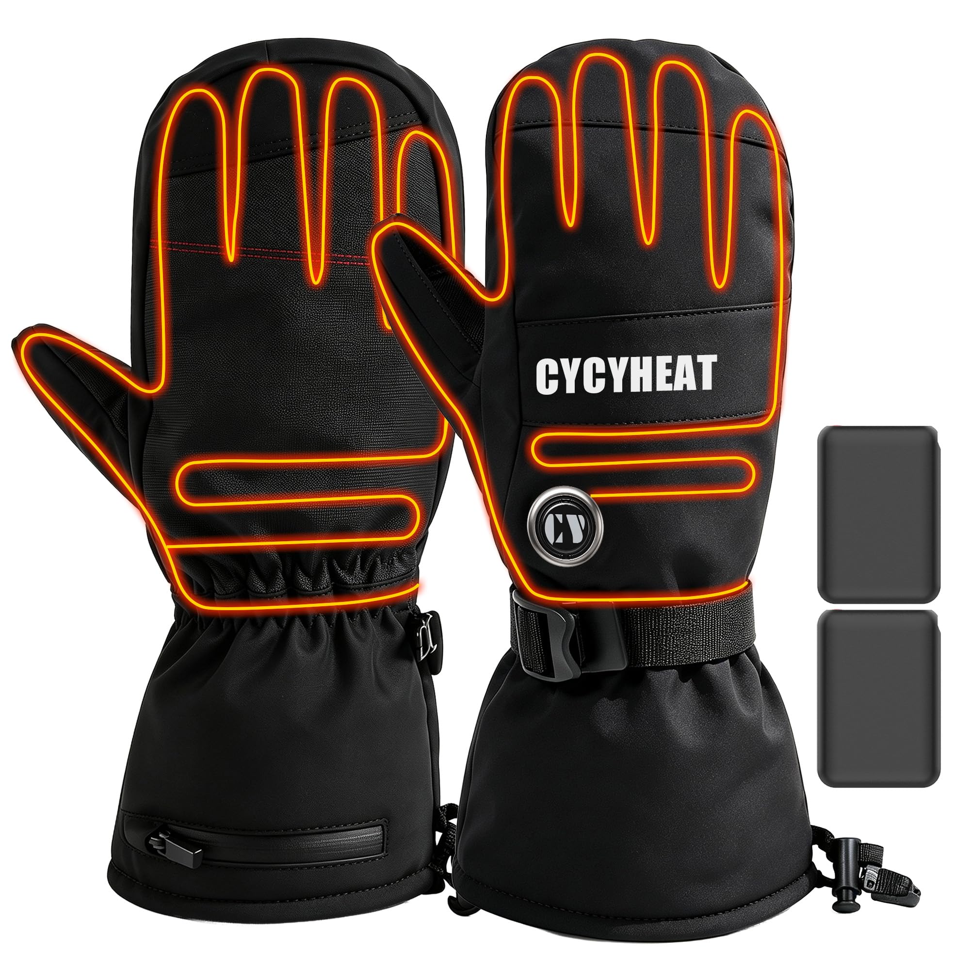 Guantes de esquí con calefacción para niños y niñas, guantes impermeables