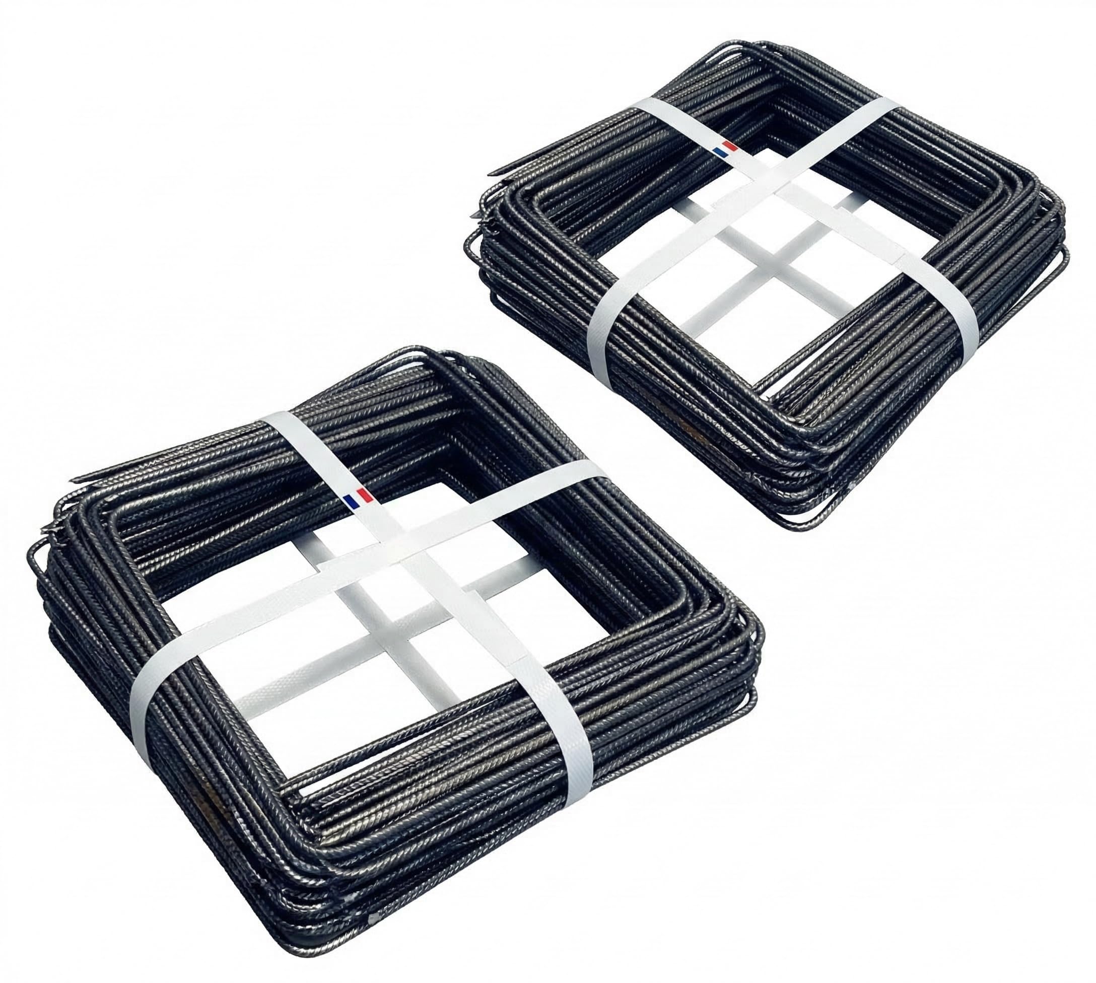 Pack de 200 Agrafes Métal 20x20cm Toile de Paillage Acier Cranté Pointes Biseautées 4mm Diamètre Fabrication Française Piquets Largeur 20cm Geotextile Lot Agraphes