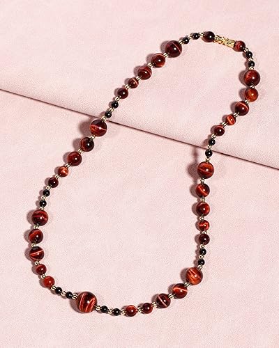 Miniatura 3 de Jewever Collares de hilo de cuentas de ojo de tigre para mujeres y hombres, collar de cristales curativos de Reiki y collar de cuentas de piedras