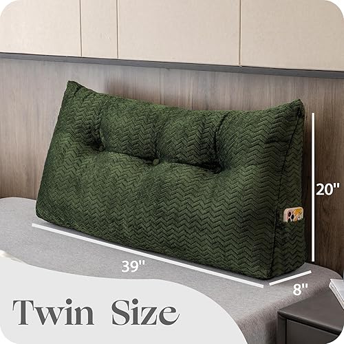 Miniatura 2 de Cabecera triangular grande, respaldo de cuña y soporte de posicionamiento, almohadas de lectura, almohadas de cuña para cama de día con funda