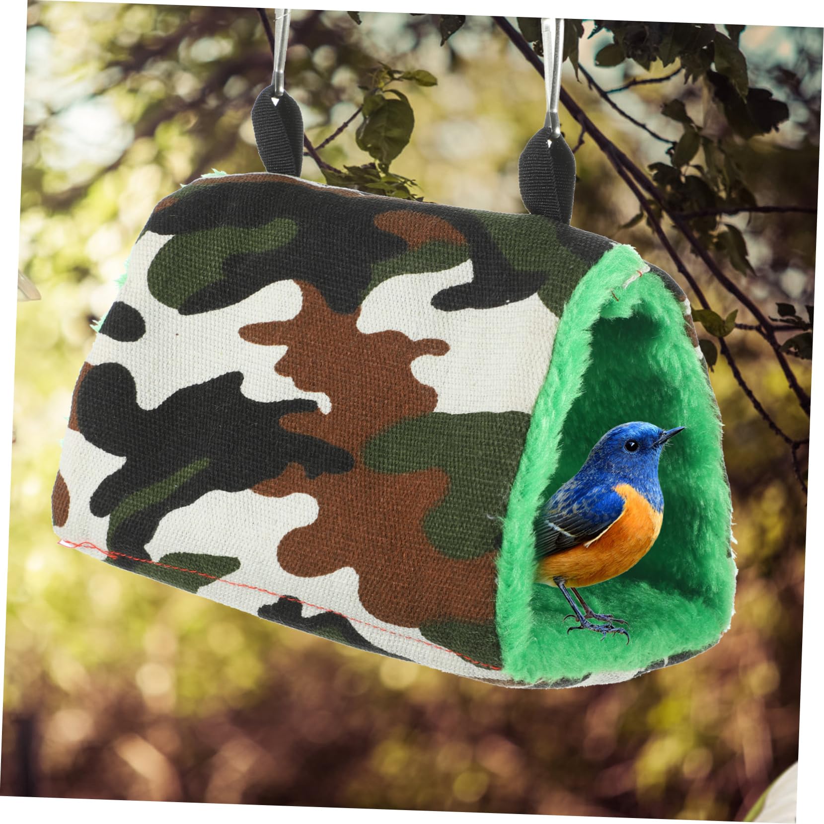 Happyyami Bird Hammock for Winter Nesting Plush Sleeping Bed for Parrots Cockatiels Birds Cozy Cage Accessory Easy Pet Bird Decor