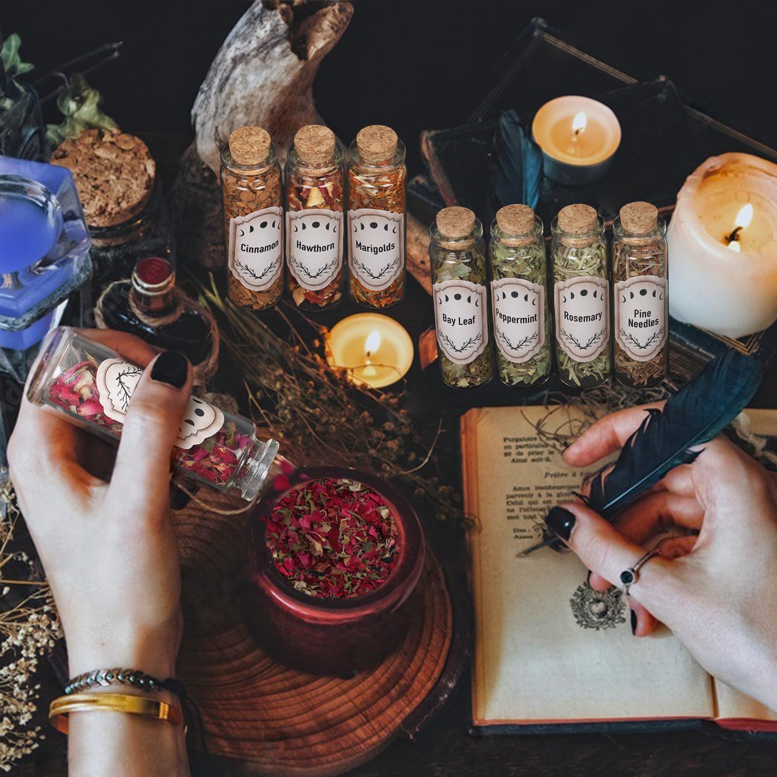Amazon.com: Witchcraft Supplies Herbs, Dried Flowers Bottles Kit for Beginner, 30 Pack | Spiritual Gifts for Women, Wicca Altar Supplies, Magic Love Spell Jar, Mixed Botanicals with Lavender Rosemary Clove Mugwort :