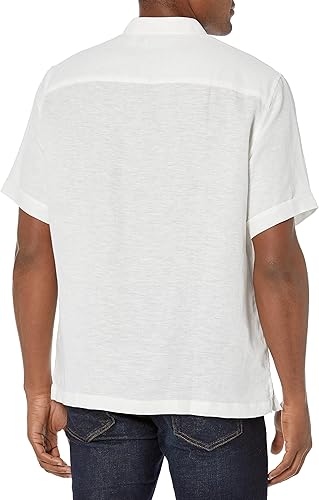 Vista 2 de Cubavera Camisa Guayabera de manga corta con botones y panel a rayas para hombre