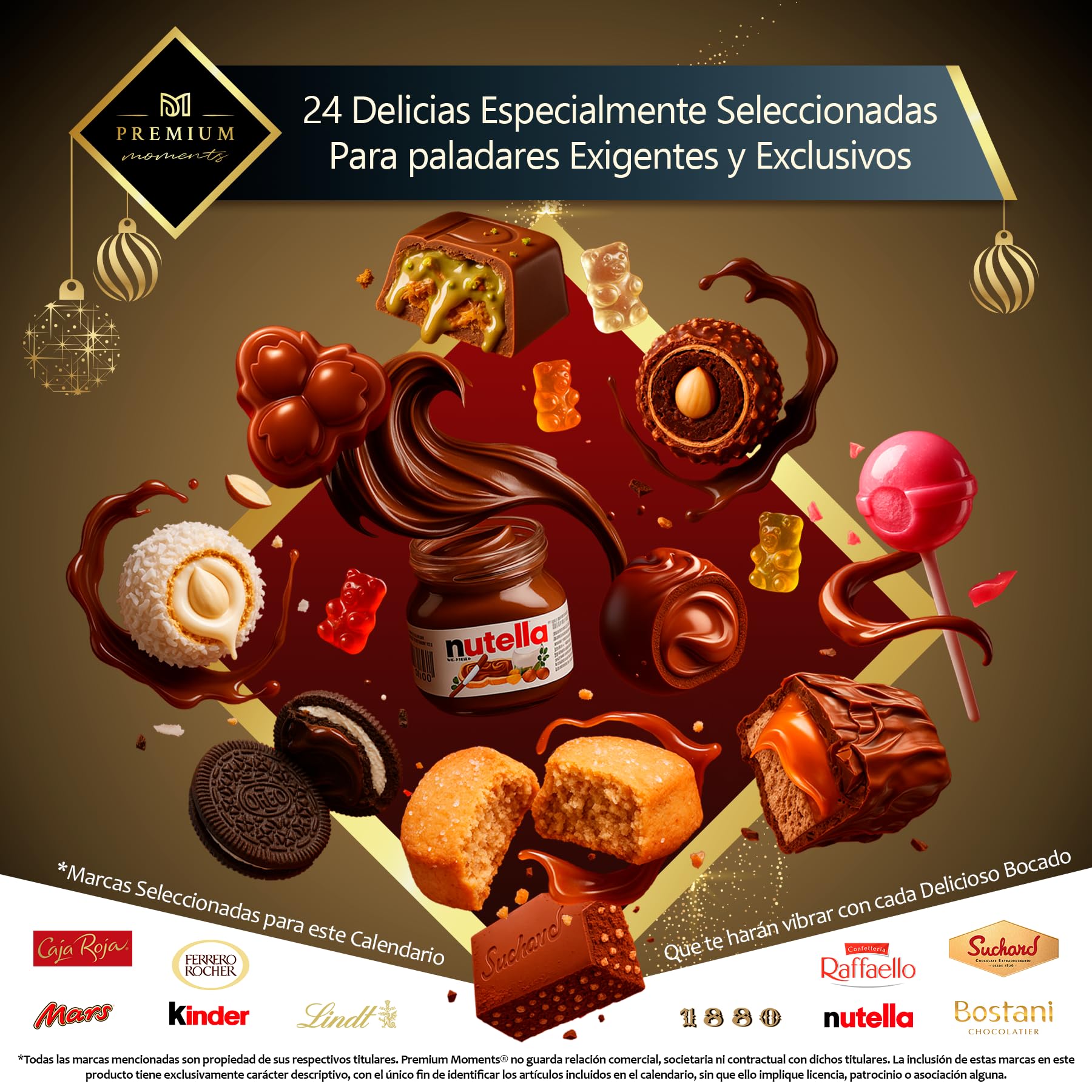 Calendario de Adviento Premium Moments 2025 Edición Lujo XXL 24 Delicias Ferrero Rocher Raffaello Caja Roja Chocolate Dubai 640 g