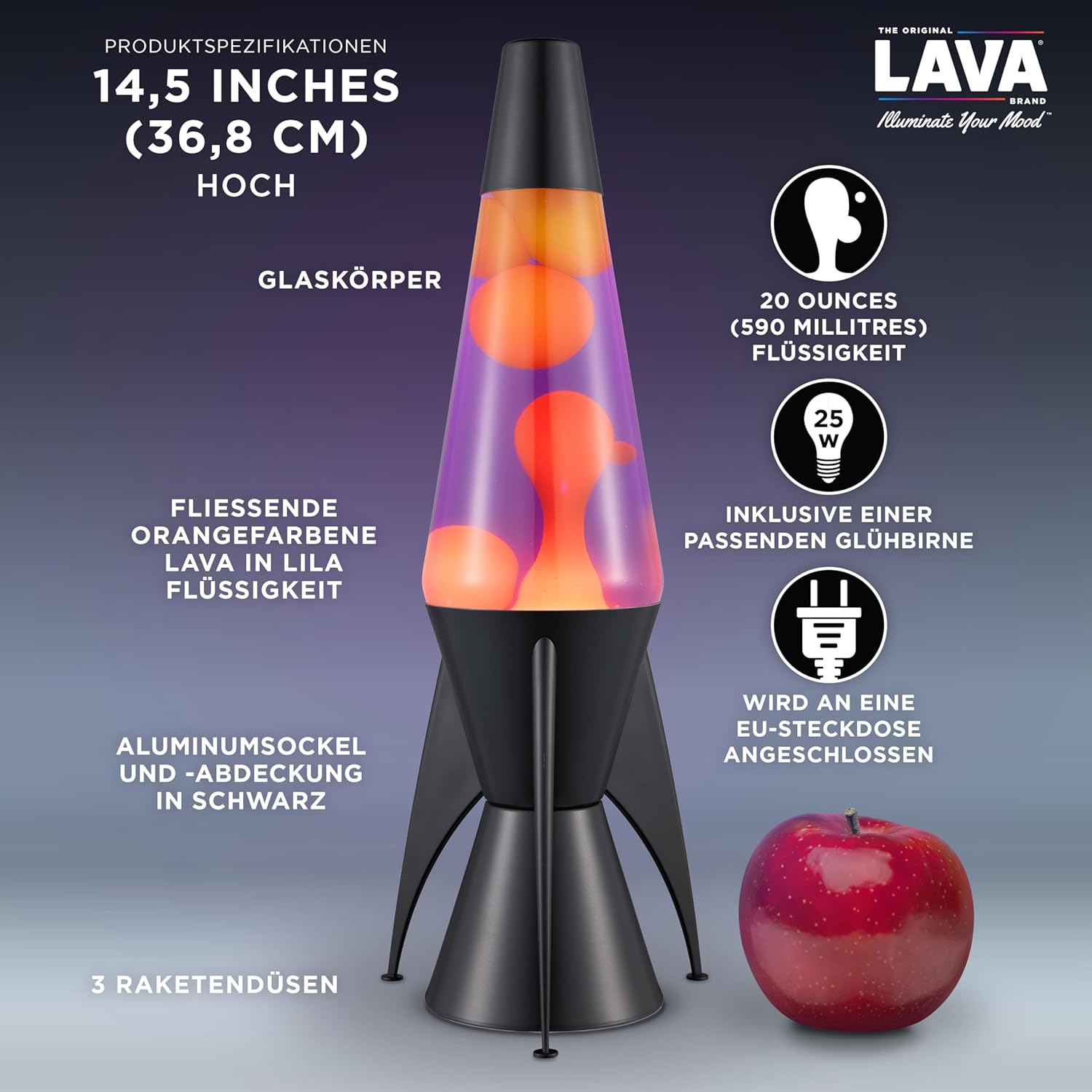 LAVA lávalámpa alap és szerkezet