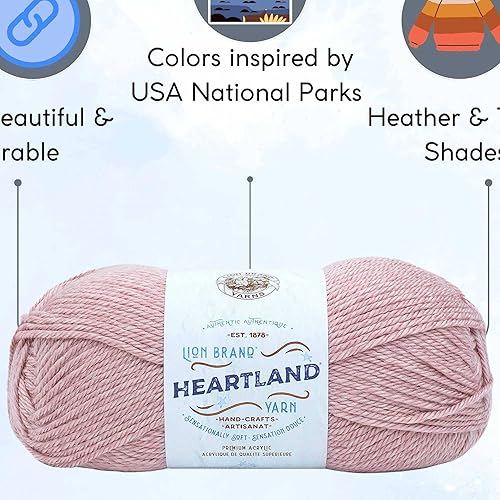 Miniatura 2 de Lion Brand Heartland Capitol Reef 136-140 (3 madejas, el mismo lote de tinte) estambre mediano #4 para tejer y tejer con bolsa de proyectos