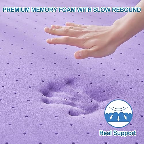 Miniatura 3 de Cubrecolchón de 2 pulgadas individual (39 x 75 pulgadas), con infusión de gel refrescante para cama de tamaño individual, almohadillas de colchón