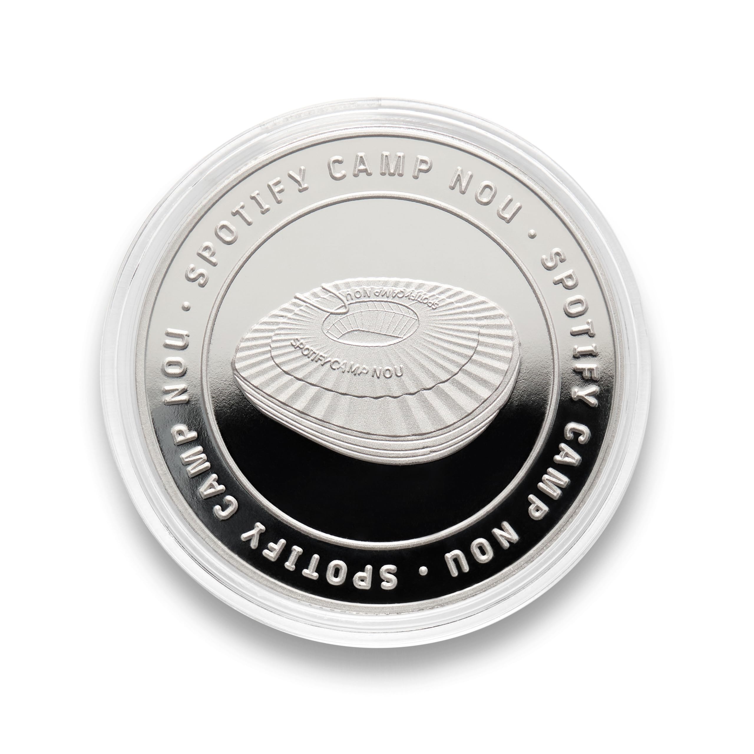 MOCIWORLD, FC Barcelona Collectible Special Edition, Official Coat of Arms, Spotify Camp NOU Stadium Engraving, Silver - Image 2