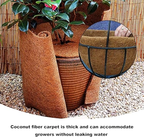 Miniatura 6 de EATAKWARD Tapete de coco de 120 x 12 pulgadas, rollo de fibra de coco, rollo de revestimiento de coco natural y coco, forros gruesos de coco para