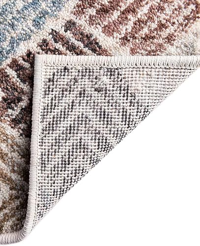 Miniatura 7 de Unique Loom Eco Trellis Collection - Alfombra de área - Osage (Runner 2 pies 0 pulgadas x 6 pies 0 pulgadas, multicolor  azul)