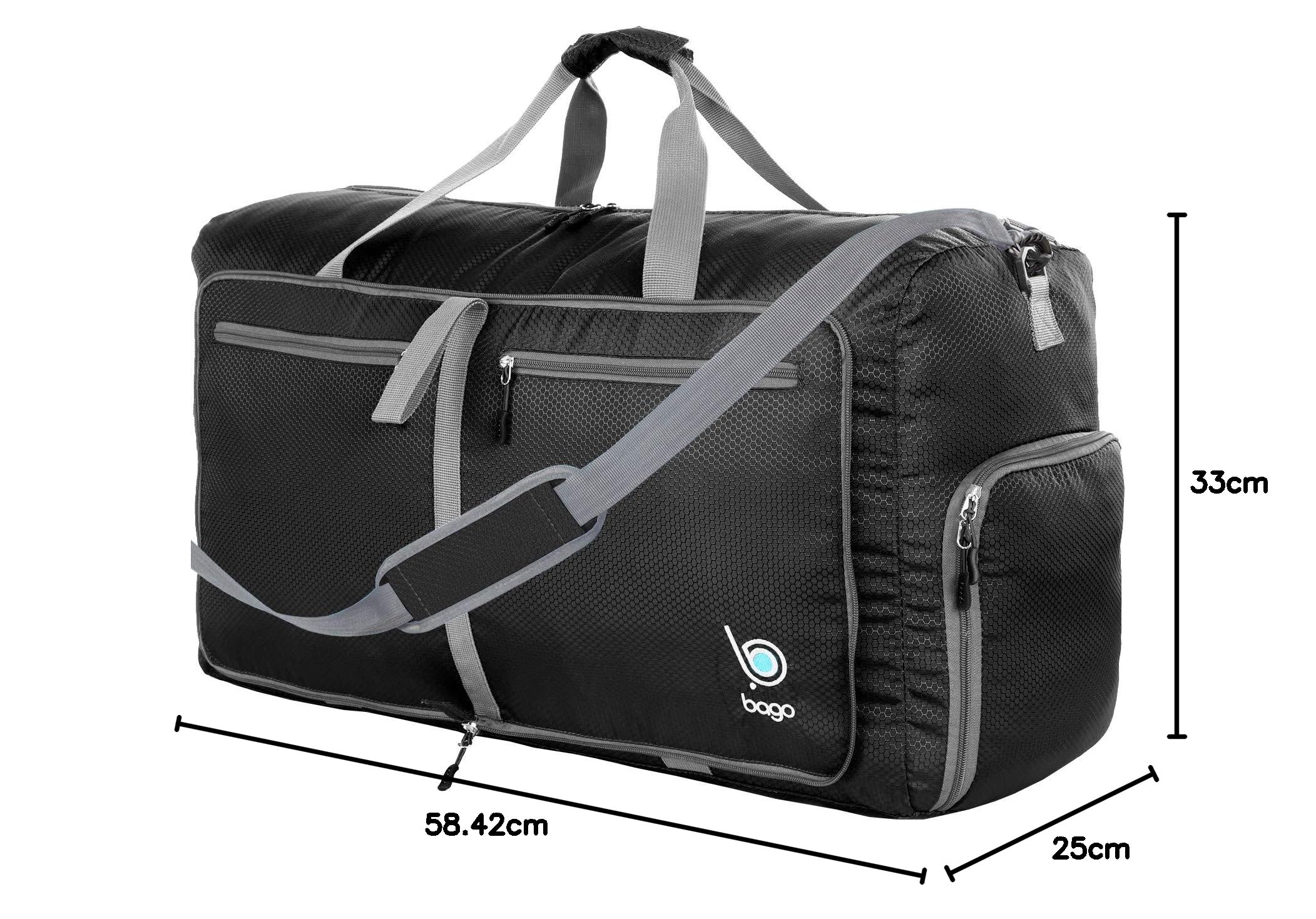 Reisetasche - diese faltbare, 53l große Reisetasche ist beständig, packbar, SUPERLEICHTE 410g mit abnehmbarem Schulterriemen - lässt sich in sich falten - am besten als Gepäck oder Sporttasche - VERMEIDEN SIE GEBÜHREN FÜR ÜBERGEPÄCK - 100% ZUFRIEDENHEITSG