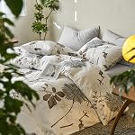 Wake In Cloud - Floral Comforter Set, Botanical Flowers Pattern Printed, Soft Microfiber Bedding (3pcs, Queen Size)
