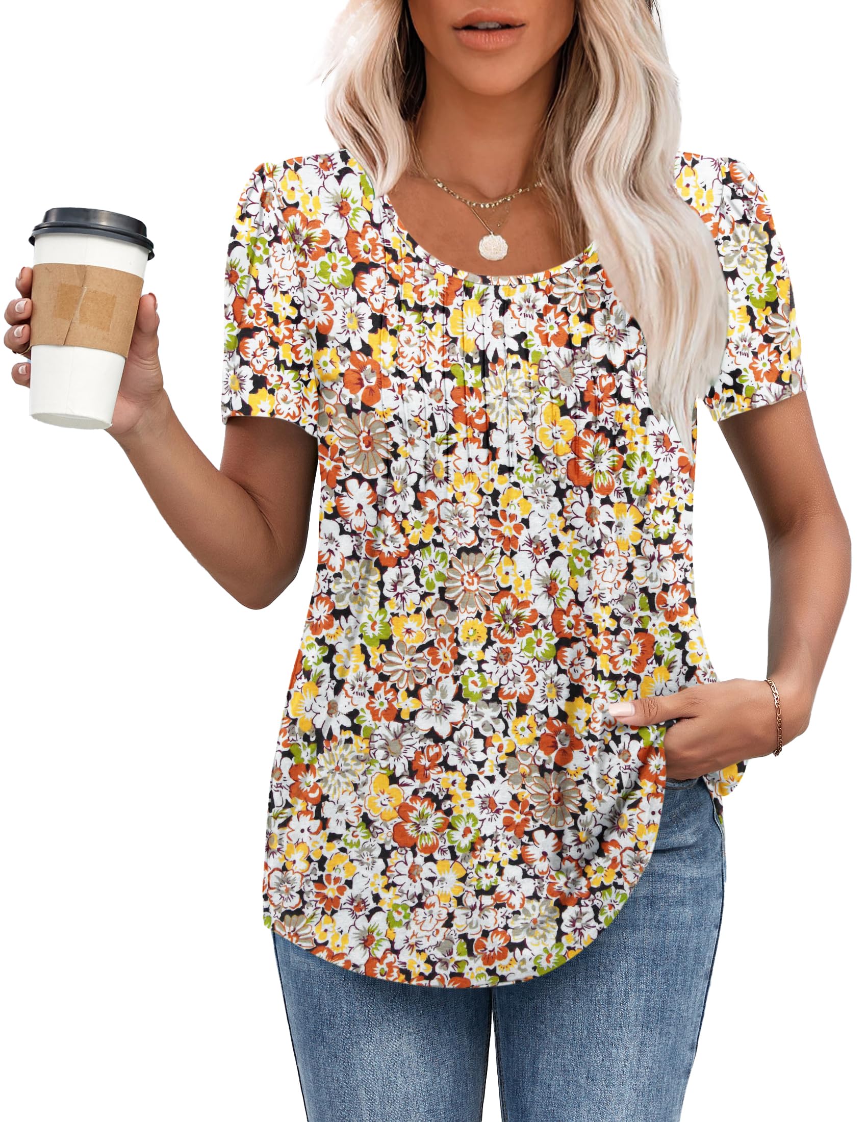MOLERANI T-Shirts für Damen Kurzarm Oberteile Soft T-Shirt mit Rundhalsausschnitt Loose Casual Sommer Tops