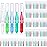 BBTO 100 Pcs Braces Dental Brush Flosser for Cleaner Interdental Brush Toothpick Tooth Flossing Head Oral Dental Toothpick Cleaners Cleaning Tool(Red White Green Light Green, Light Blue)