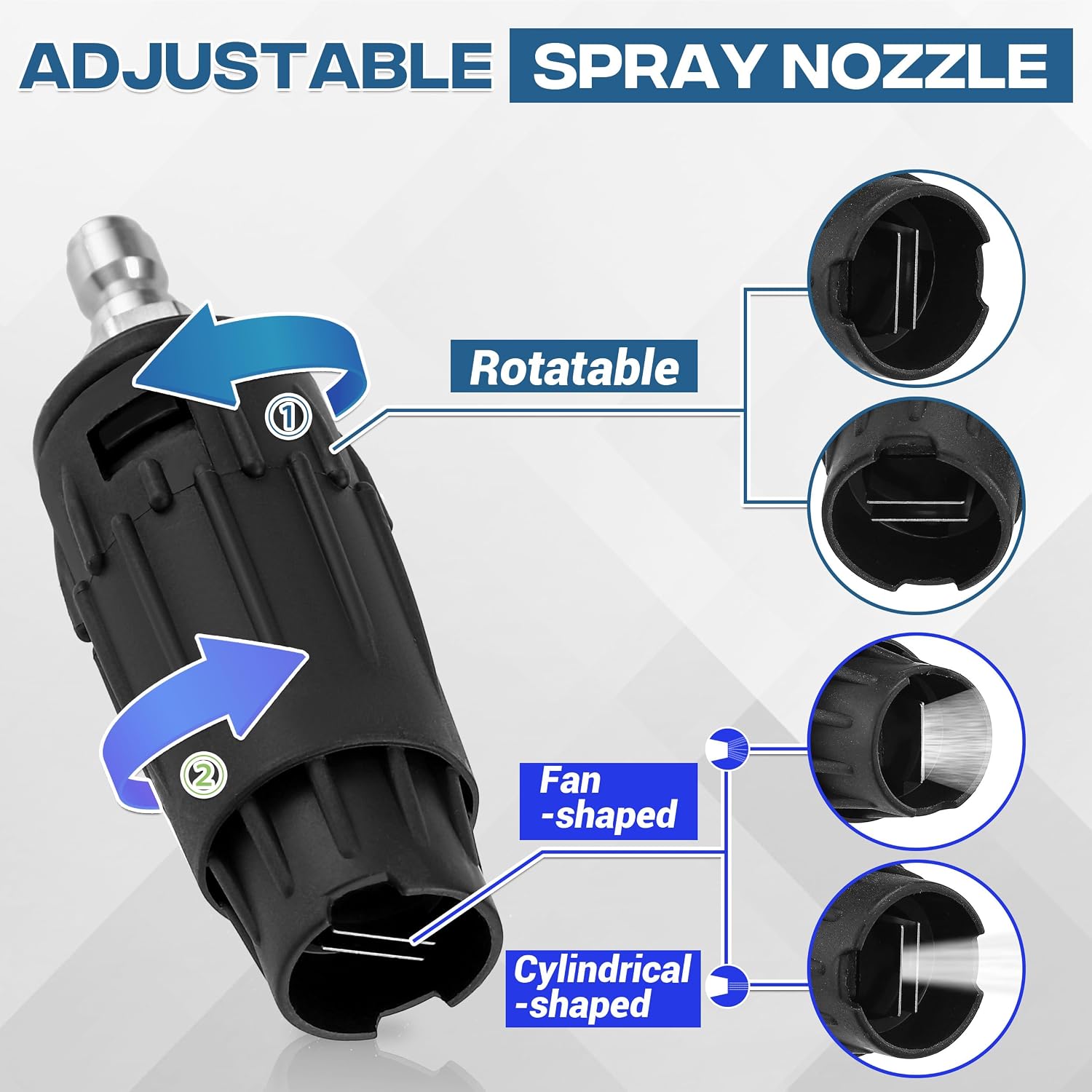 Tool Daily Adjustable Pressure Washer Nozzle Tip, 1/4" Quick Connect image 3