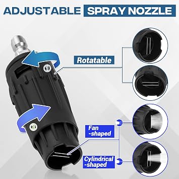 Tool Daily Adjustable Pressure Washer Nozzle Tip, 1/4 Quick Connect | Variable Spray Pattern, Power Washer Nozzle for Car Washing, 3000 PSI, 3.5 GPM