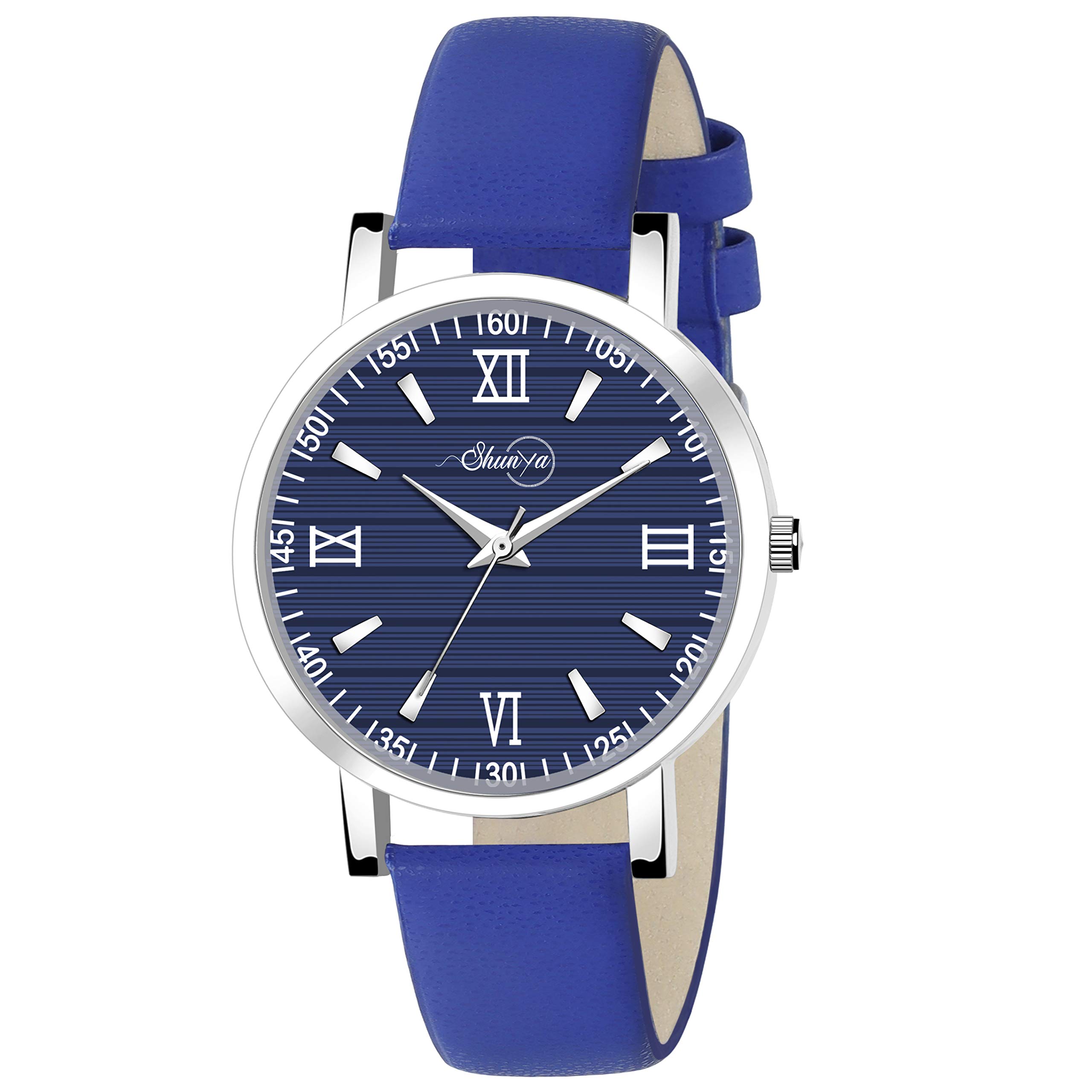 Shunya New SH-618 Arrival Stylish Attractive Ethnic Stylish Blue Silver Roman Dial Watch Leather Strap Analog Girls Watch (B091Q2ZJQS) Amazon Price History, Amazon Price Tracker
