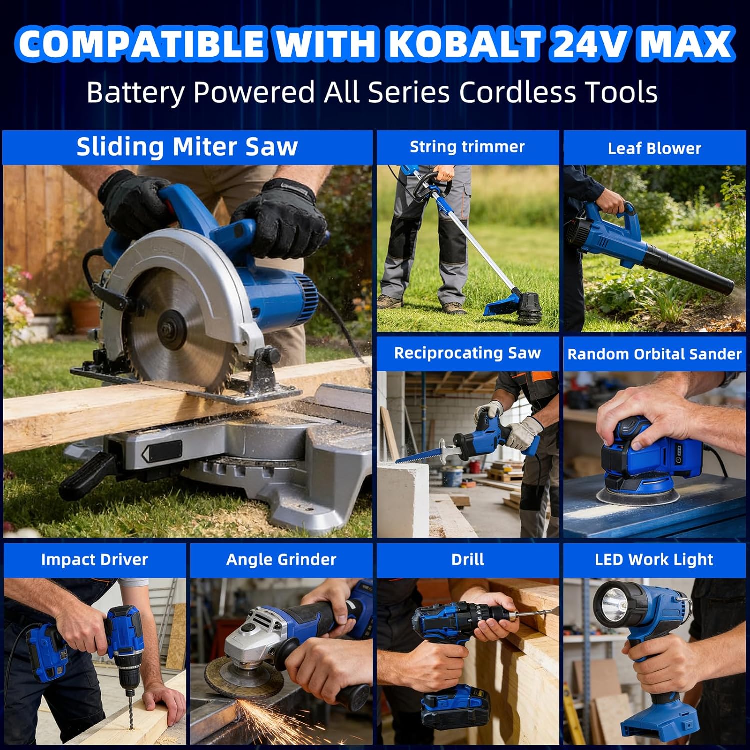 Upgraded 8.0Ah Battery for Kobalt 24V Lithium-Ion Batteries, Compatible with Kobalt 24V Max Cordless Power Tools Model KB624-03 KB524-03 KB424-03 KB224-03 KB124-03 0673802 105123