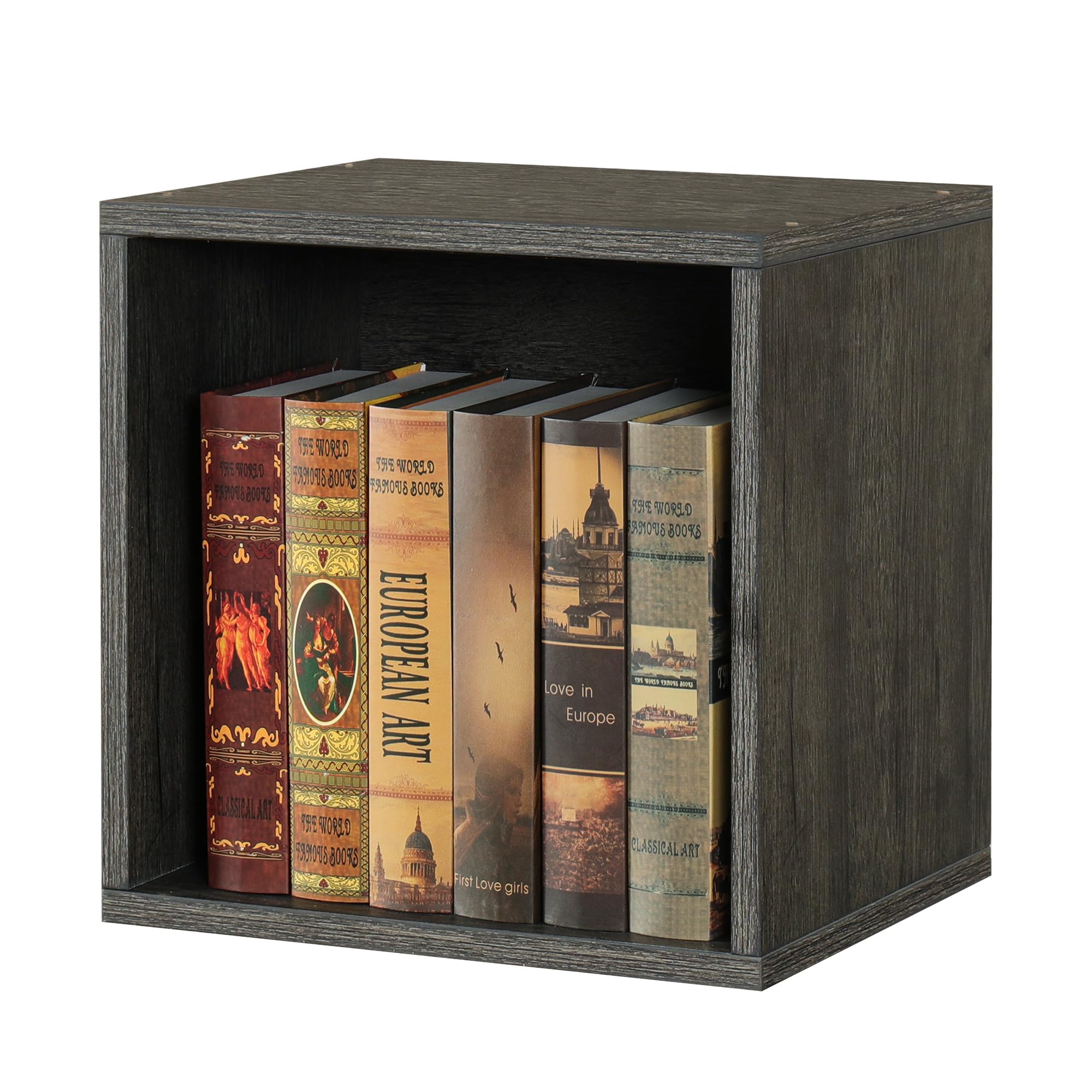 FUSUNBAO Magic DIY Cube Storage Organizer Stackable Cubes for Home Books Clothes Toy -Modular Cubby Storage System -Closet Organizer -Cube Storage Shelf (French Oak,General Cube)