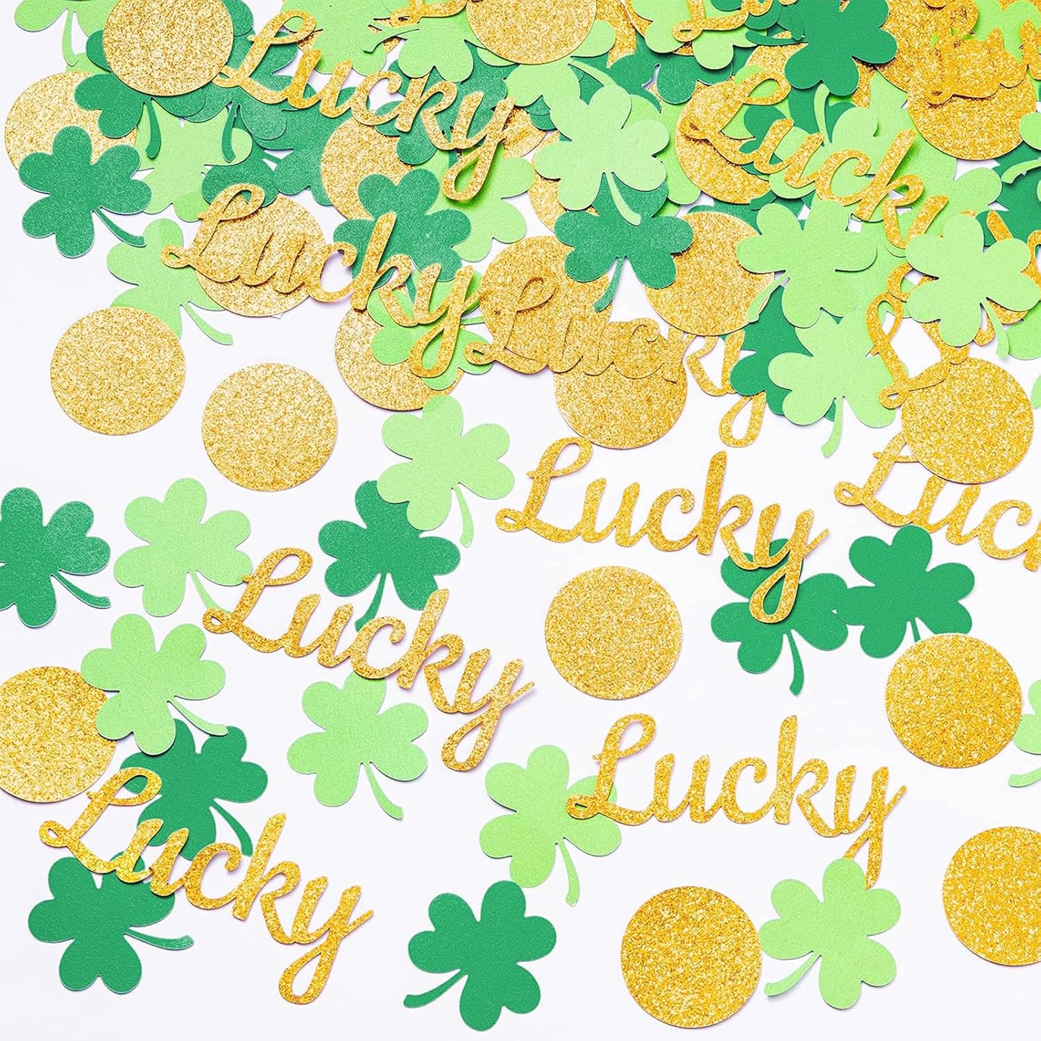 GoldRock Just Married Konfetti 100 Stk - Hochzeitsdeko Tischdeko Grün Gold