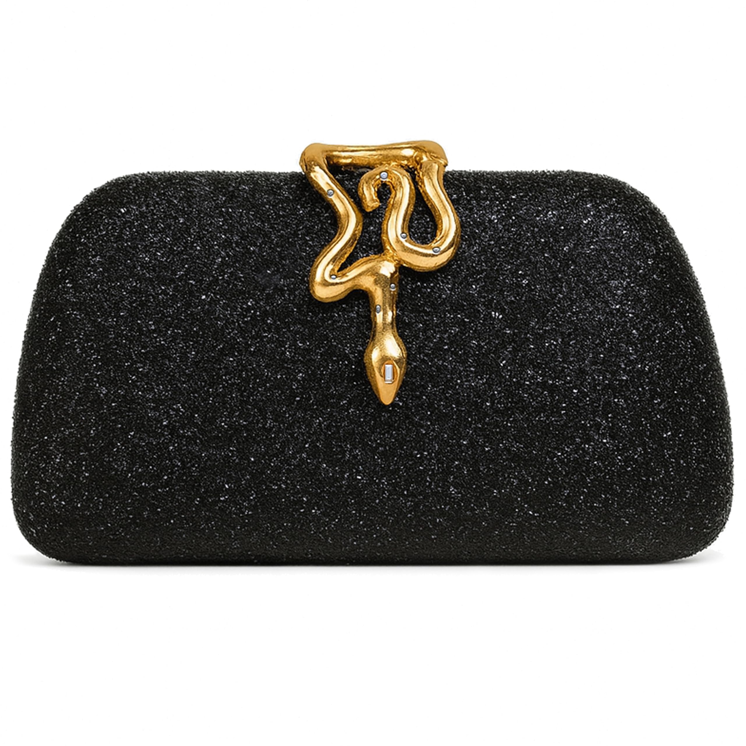 Sivlyre Evening Clutch for Women with Snake Metal Clasp, Detachable Chain Strap, Wedding Guest Purse, Party & Formal Clutch