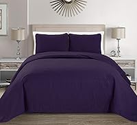 Vista 11 de MK Home Colcha para cama Mk Collection color liso, capitoneada, tamaño grande