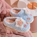 Panihari Warm Slipper for Women's Fur Closed Toe Intresting Star Winter Fashion For House & Bedroom Home Indoor Outdoor Sandals (1 Pair) (Blue, 6) gallery image