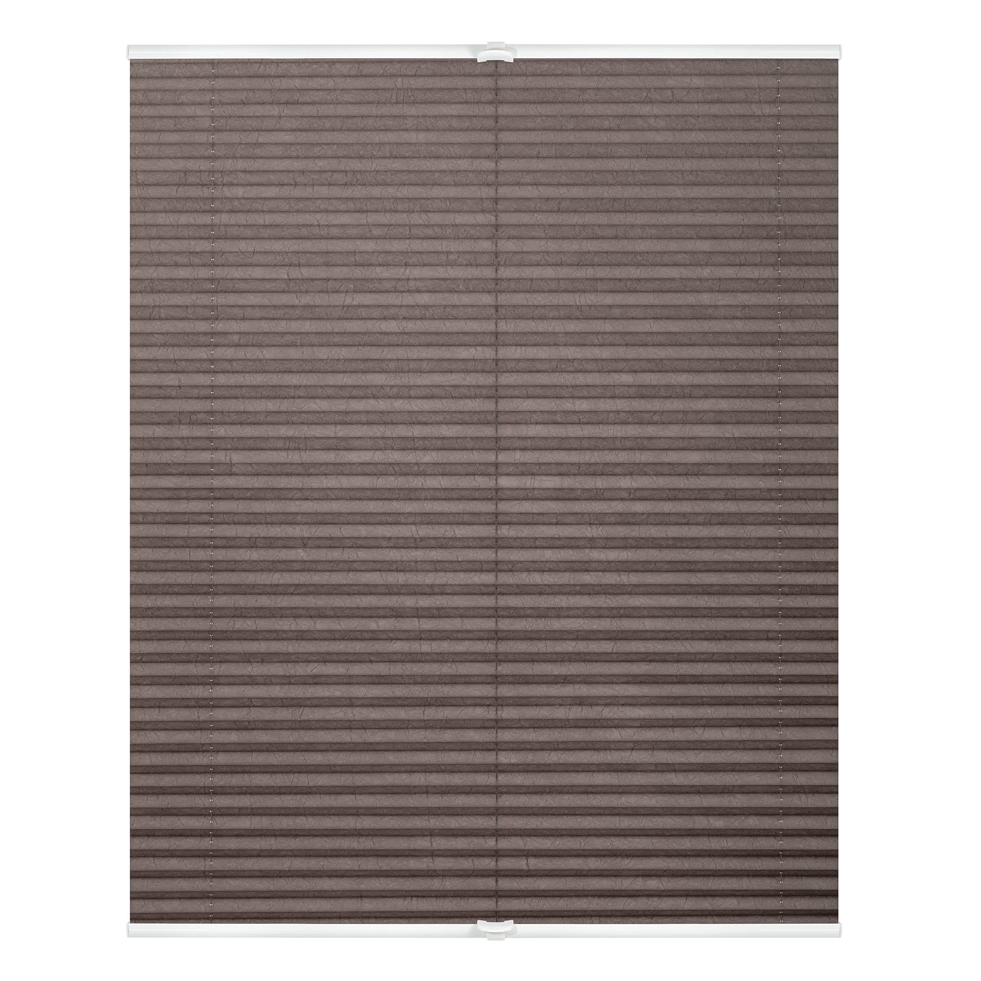 Lichtblick Plissee Klemmfix – Taupe, Crushed Optik, 95 × 130 cm (B × L)