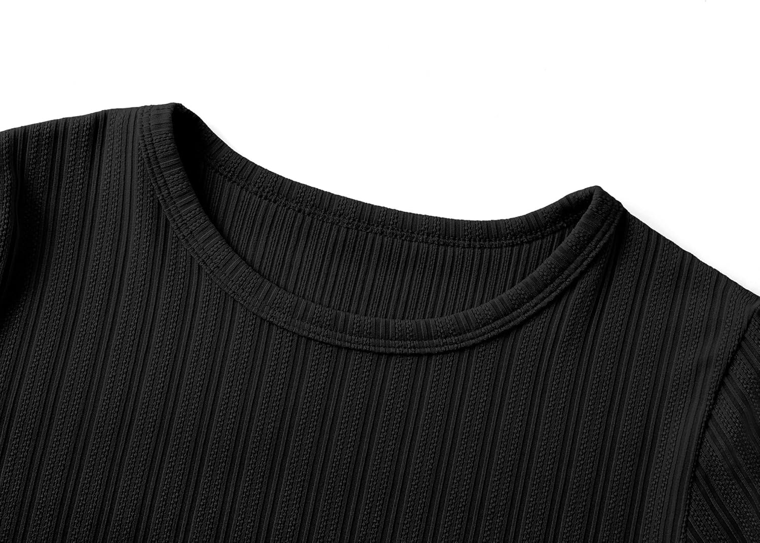 Crewneck T-Shirt for Girls - Soft Pointelle Long Sleeve Pullover Stylish Tops Size 6-16 - Image 2