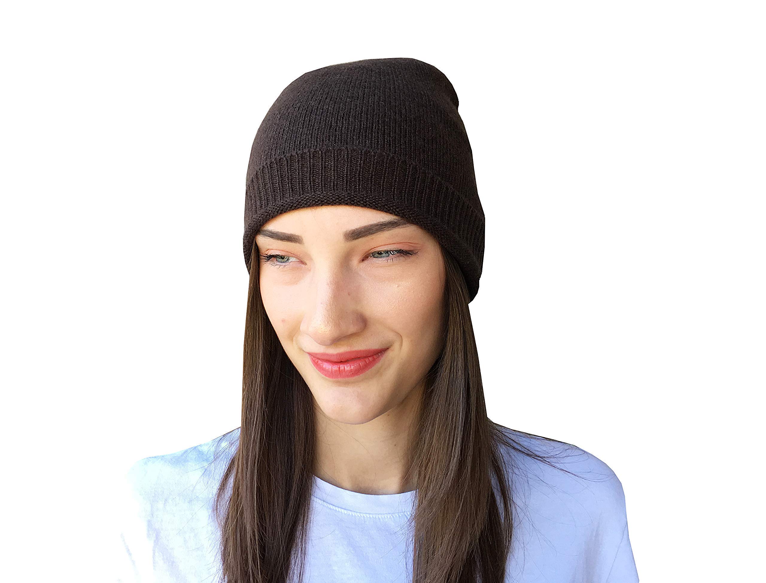 Berretto Donna Ragazza Invernale Cashmere 100% Marrone