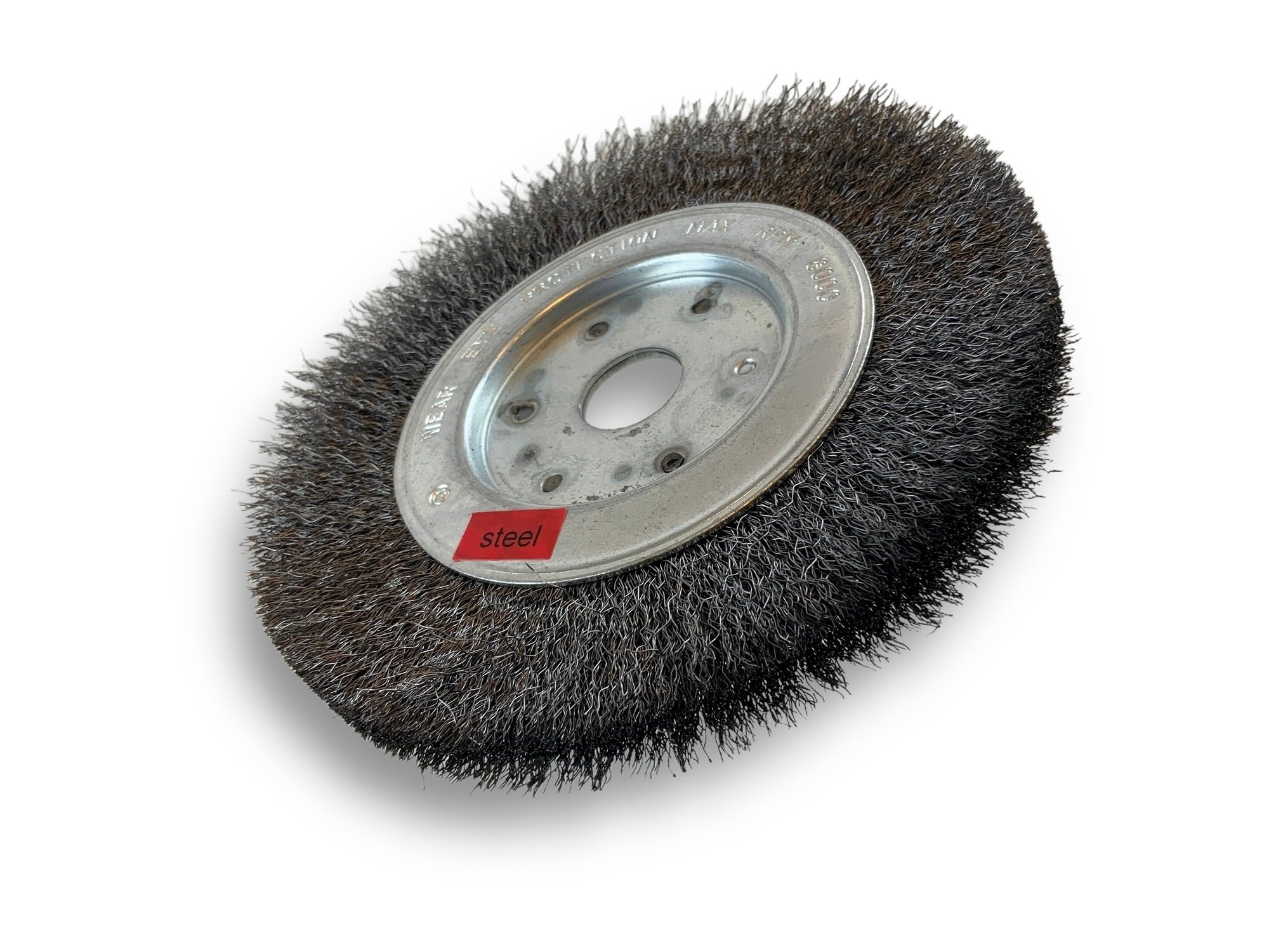 Brosse circulaire ACIER | Ø 150 mm | Epaisseur 1 rang | Fil souple 0.20 mm ondulé | Alésage 20 mm + réducteur bague 16/12 mm | Touret meuleuse affûteuse ponceuse | Kibros 215151AV