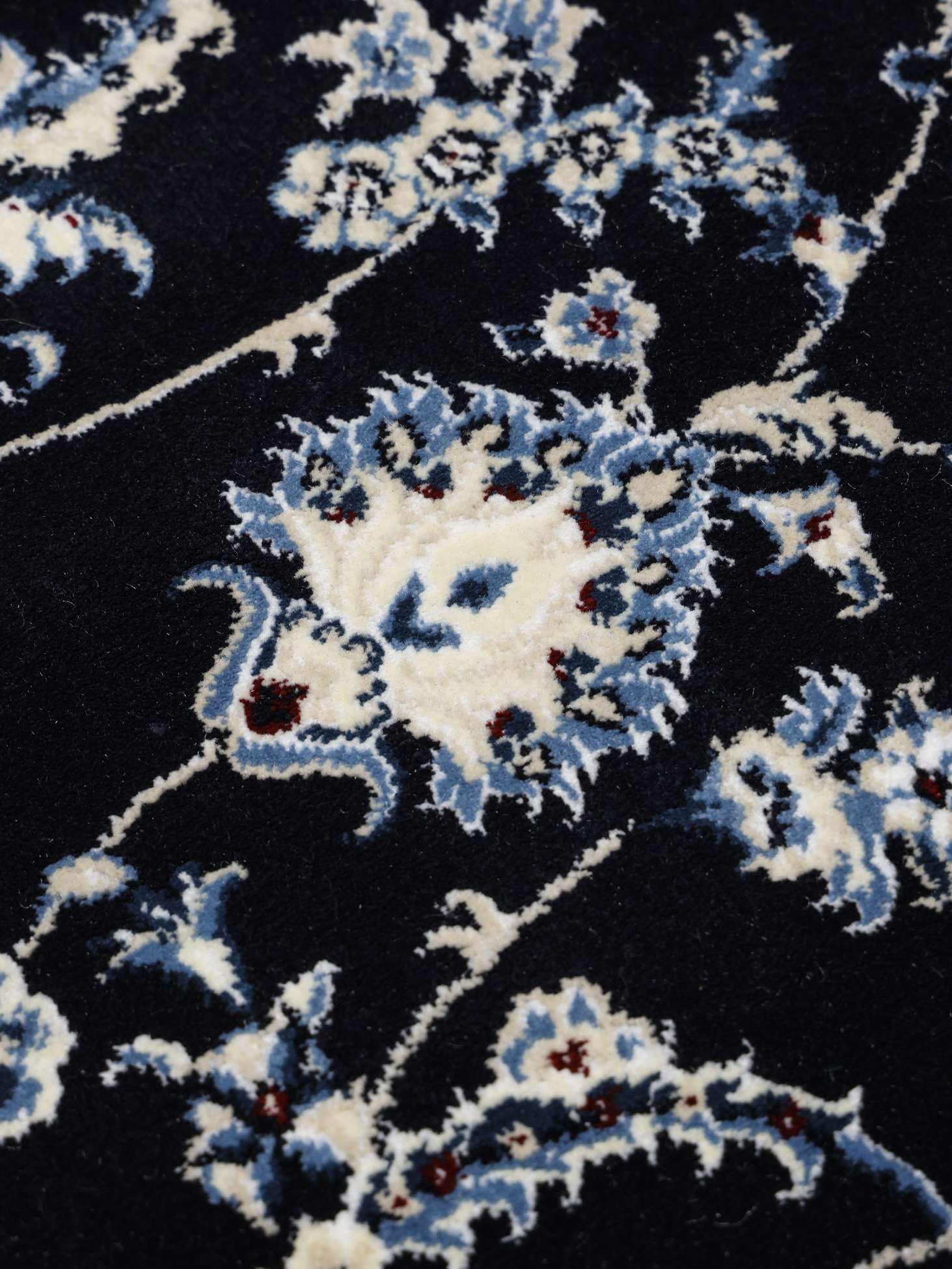 RugVista Nain Florentine Teppich, 80 x 200 cm, Dunkel Blau | Orientalische, Naher Osten, Traditionelle, Nain, Rechteckig, Niedriger Stapel, Nur chemische Reinigung, Oeko-Tex 100