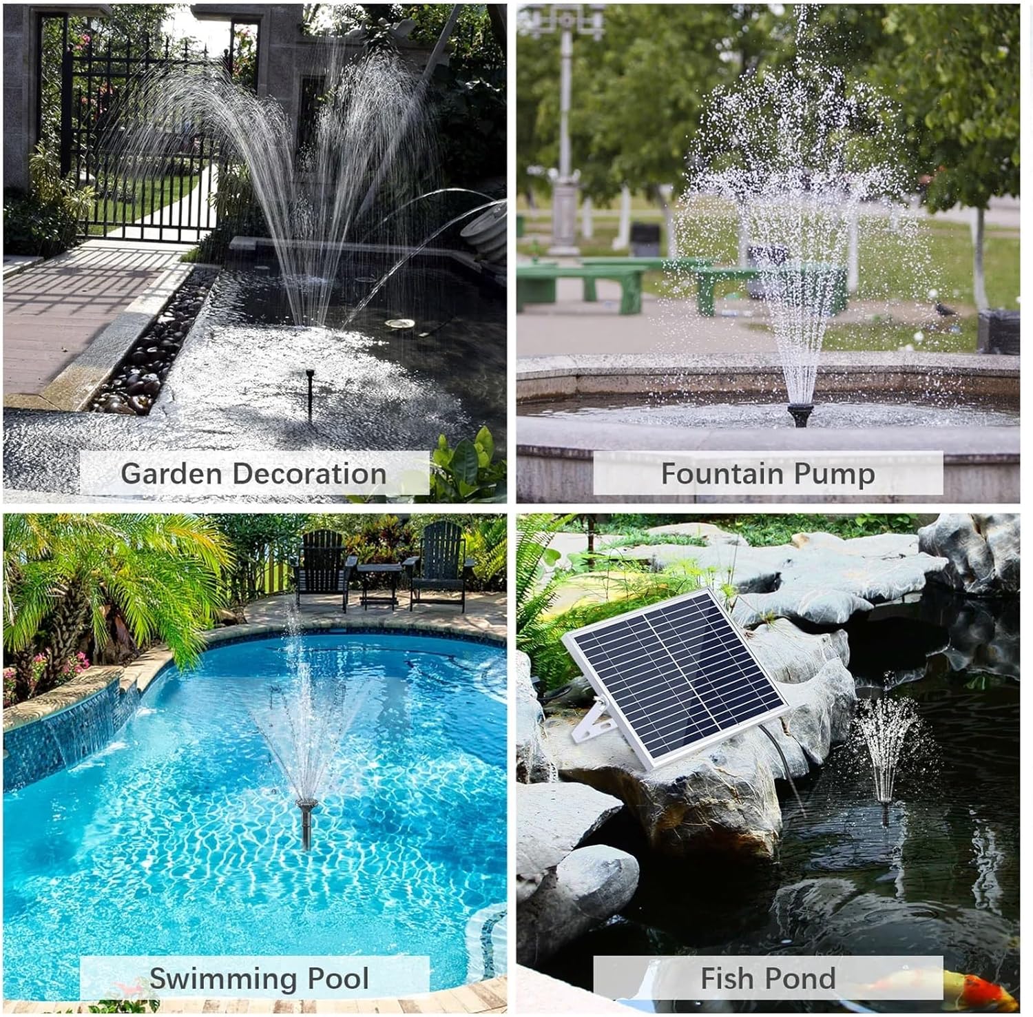 1pcs 10W Solar Fountain Pump with Large Solar Panel 3 Nozzles Max. Water Height 100cm