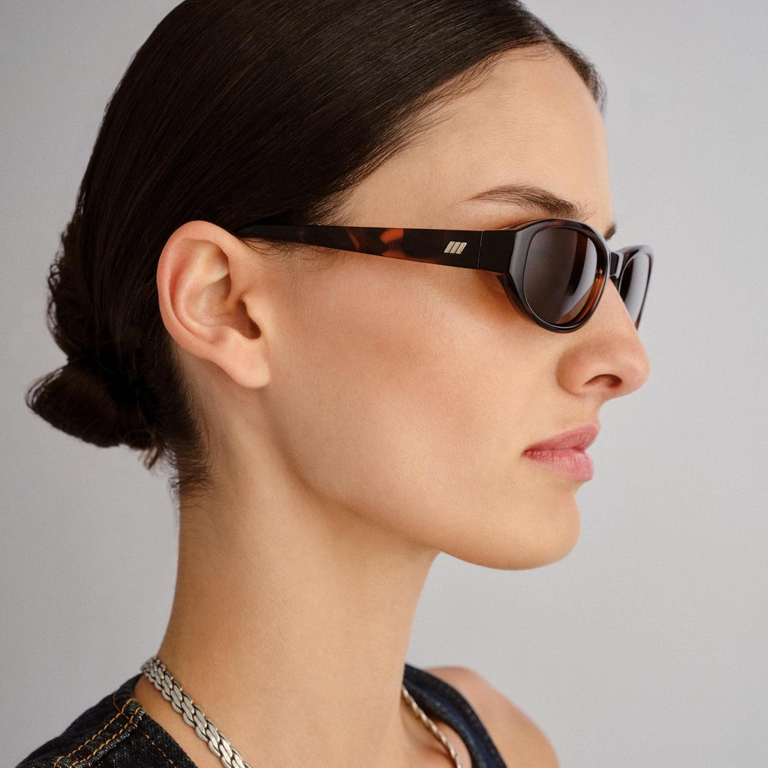 Le Specs Don't Cha Sunglasses - Tort, Oval, Unisex, Minimalist Y2K Style - Image 5
